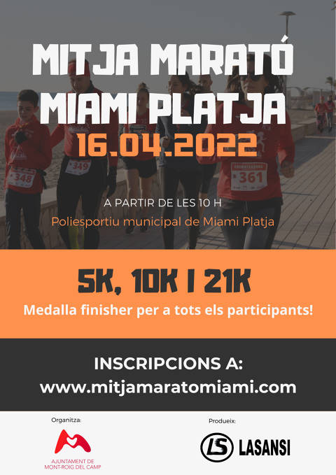 Only the inscriptions for the five-year edition of the Mitja Marató of Miami Platja