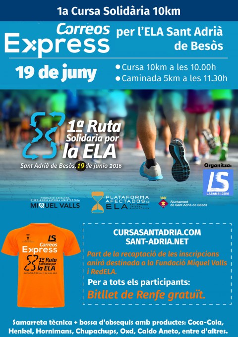 1ª carrera de 10km solidaria Correos Express para la Ela en Sant Adrià de Besòs