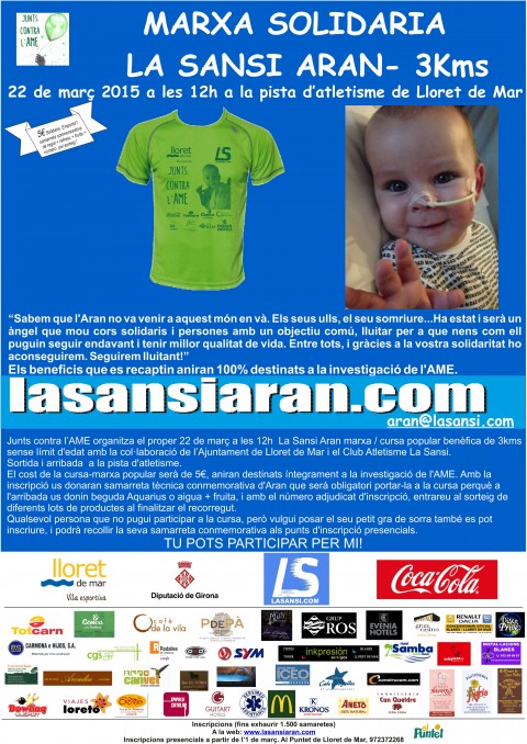 Ya son más de 1.000 inscritos a la Marcha Solidaria La Sansi Aran 22/03/15! El límite son 1.500.