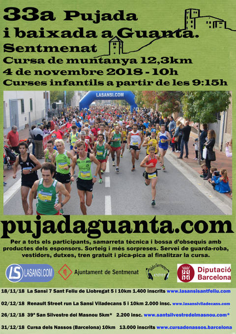 Inscripcions obertes 33a Pujada i baixada a Guanta (Sentmenat) 12,3km 04/11/18