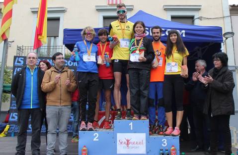 Edgars Sumskis i Angelica Esparza La Sansi i La Sansi guanyen el campionat català de muntanya a la 33a pujada i baixada a Guanta (Sentmenat) 