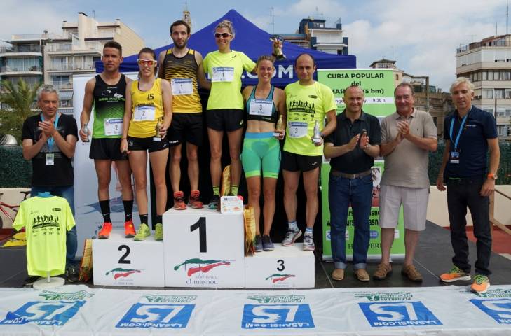 Pablo García y la atleta internacional Eva Arias guanadores de la 6a Cursa popular del Masnou