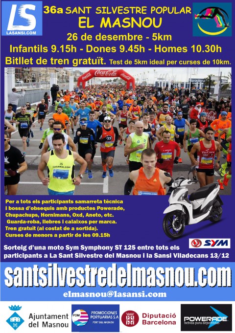 Inscripciones abiertas a la 36ª Sant Silvestre del Masnou 5km - 26/12/15