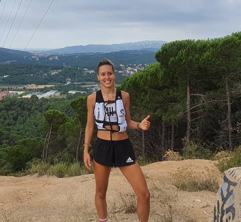 Sheila Avilés, millor corredora espanyola de muntanya, ha entrenat avui a Lloret de Mar, dins de la seva preparació de l'Lloretrail